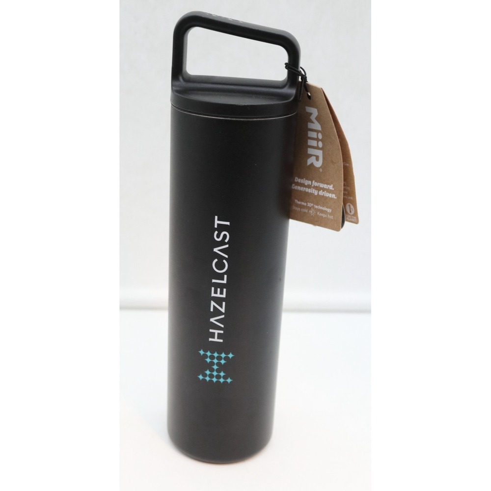 NEW | MiiR 20oz Wide Mouth Vacuum Insulated Black Water Bottle | Hazelcast Logo